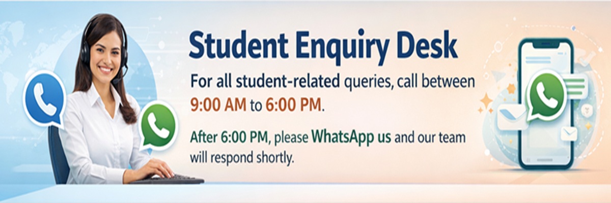 Student Enquiry Desk: 8750007501